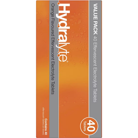 Hydralyte Orange Effervescent Tablets 40 Pack