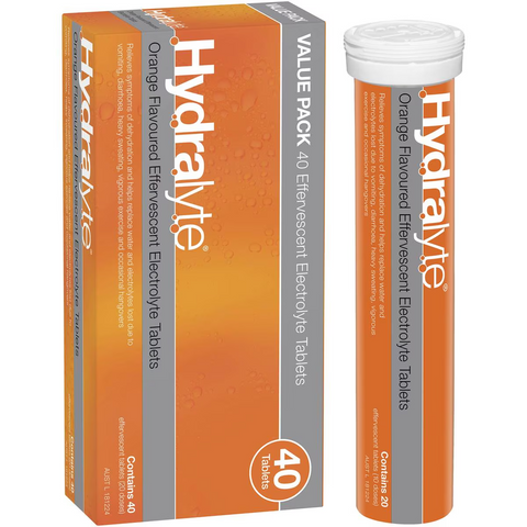 Hydralyte Orange Effervescent Tablets 40 Pack