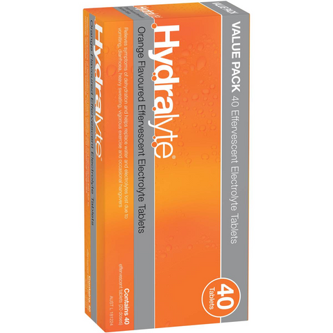 Hydralyte Orange Effervescent Tablets 40 Pack