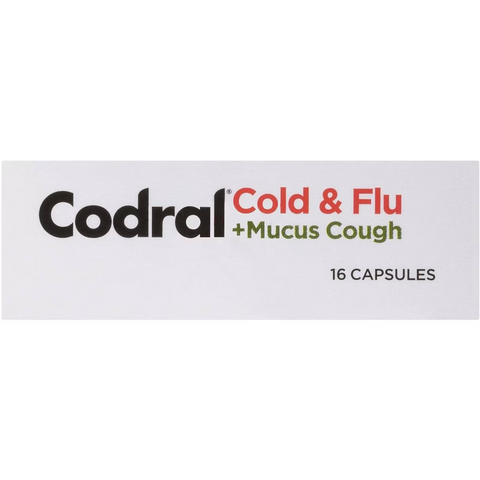 Codral Cold & Flu + Mucus Cough Capsules 16 Pack