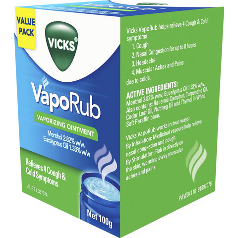 Vicks Vaporub Decongestant Rub 100g