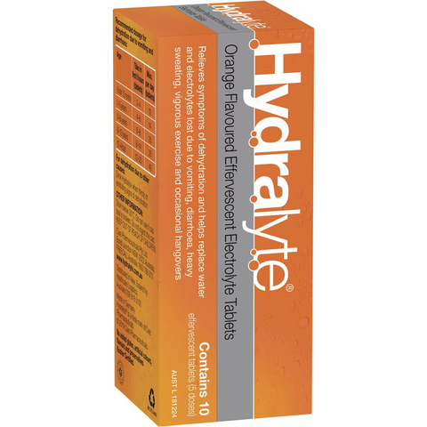 Hydralyte Effervescent Electrolyte Tablets Orange 10 Pack