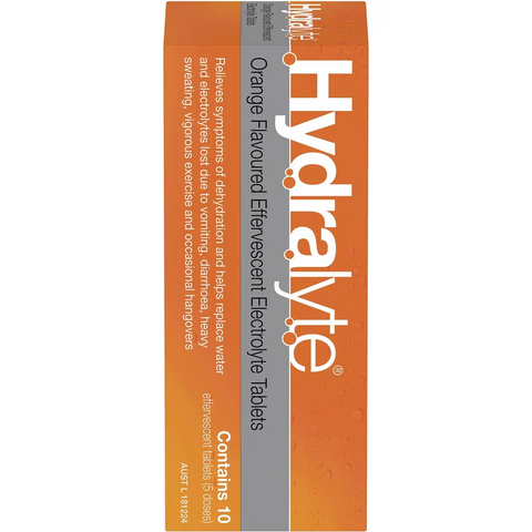 Hydralyte Effervescent Electrolyte Tablets Orange 10 Pack