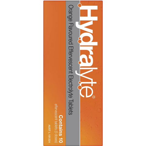 Hydralyte Effervescent Electrolyte Tablets Orange 10 Pack