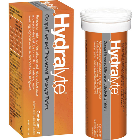 Hydralyte Effervescent Electrolyte Tablets Orange 10 Pack