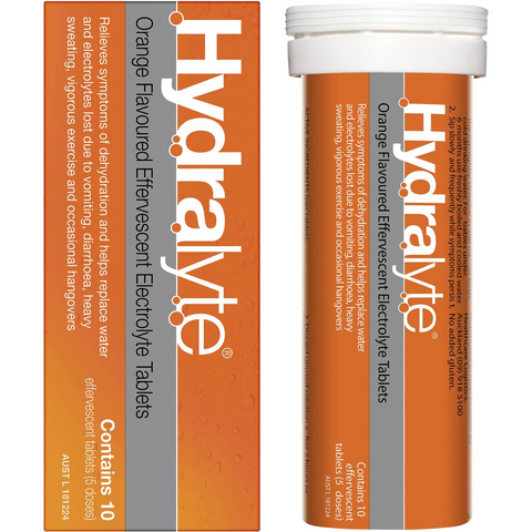 Hydralyte Effervescent Electrolyte Tablets Orange 10 Pack