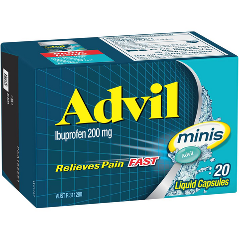 Advil Minis Liquid Capsules Ibuprofen Pain & Fever Relief 20 Pack