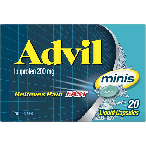 Advil Minis Liquid Capsules Ibuprofen Pain & Fever Relief 20 Pack