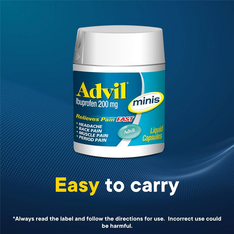 Advil Minis Liquid Capsules Ibuprofen Pain & Fever Relief 20 Pack