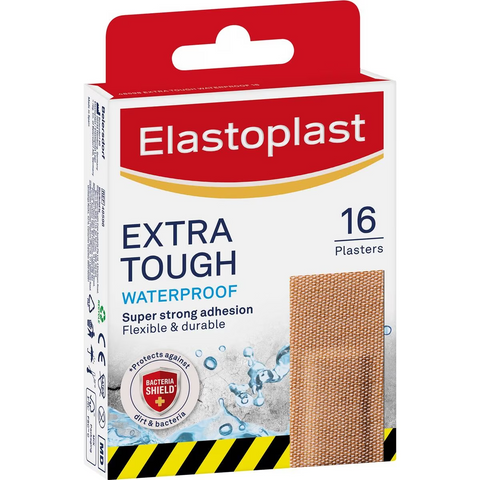 Elastoplast Heavy Fabric Extra Tough Waterproof Plasters 16 Pack