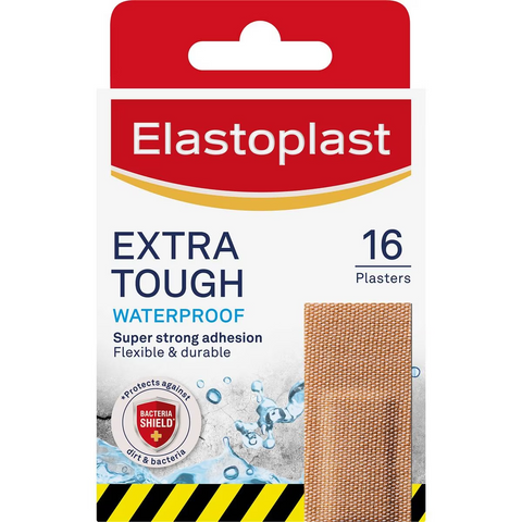 Elastoplast Heavy Fabric Extra Tough Waterproof Plasters 16 Pack