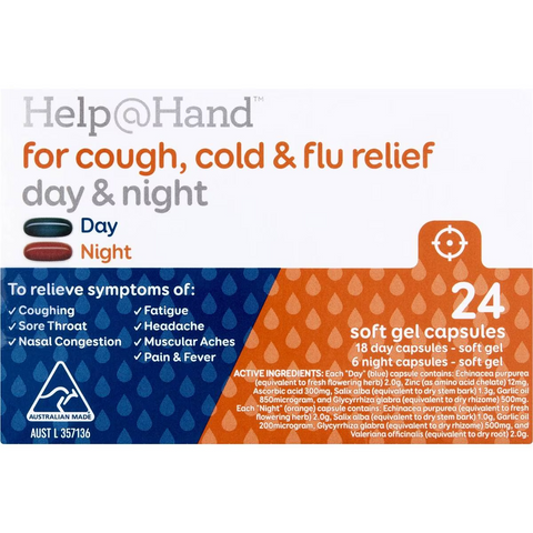 Help@hand Cough, Cold & Flu Soft Gel Caps 24 Pack