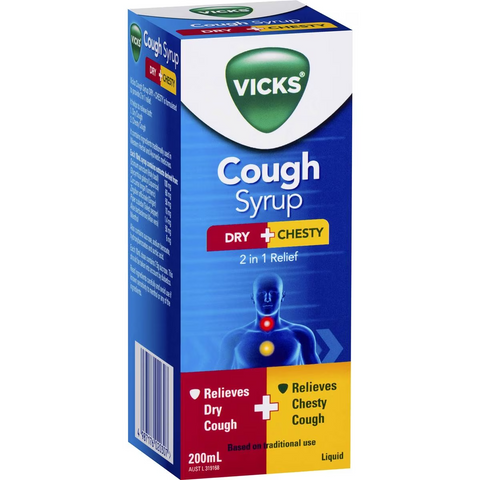 Vicks Cough Syrup Dry & Chesty 200ml