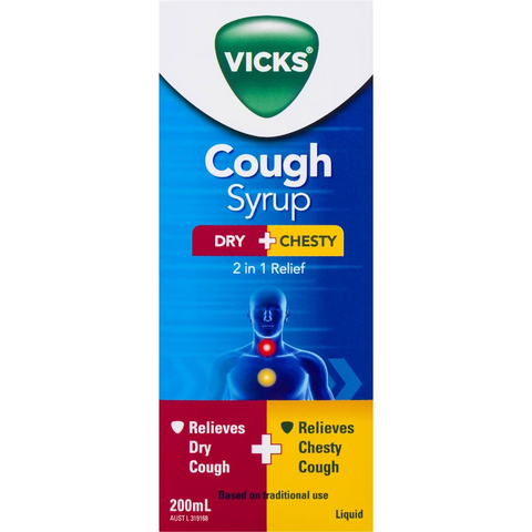 Vicks Cough Syrup Dry & Chesty 200ml