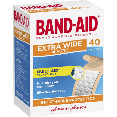 Band-aid Extra Wide Plastic Strips 40 Pack