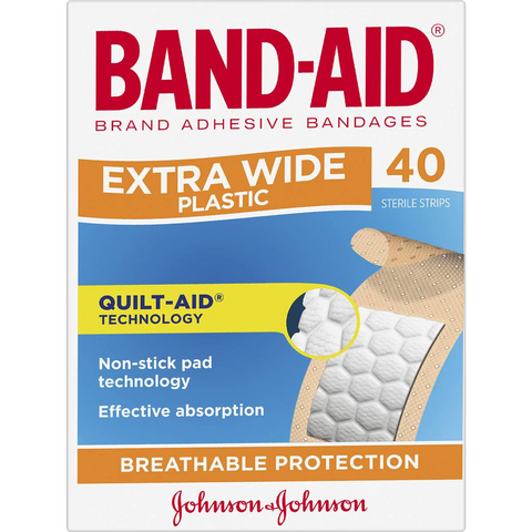 Band-aid Extra Wide Plastic Strips 40 Pack