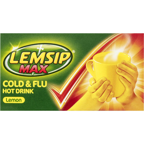 Lemsip Max Cold & Flu Hot Drink With Paracetamol Lemon Sachets 10 Pack