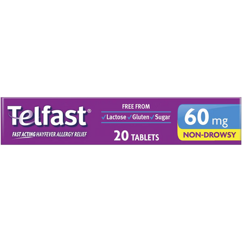 Telfast Hayfever Allergy Relief 60mg Antihistamine Tablets 20 Pack