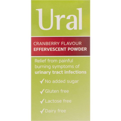 Ural Effervescent Powder Sachets Cranberry 20 Pack