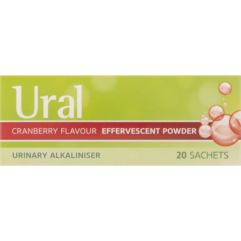 Ural Effervescent Powder Sachets Cranberry 20 Pack