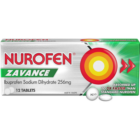 Nurofen Zavance Fast Pain Relief Tablets 256mg Ibuprofen 12 Pack