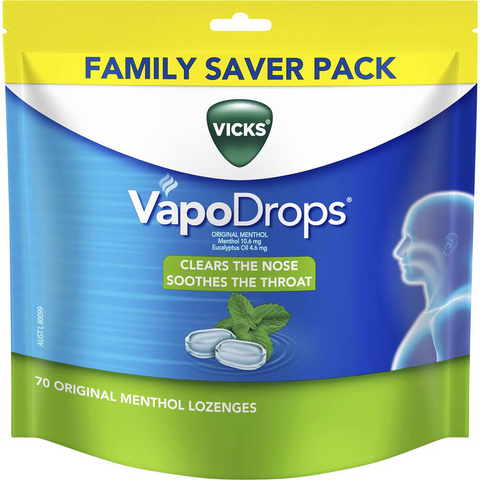 Vicks Vapodrops Original Menthol Lozenges 70 Pack