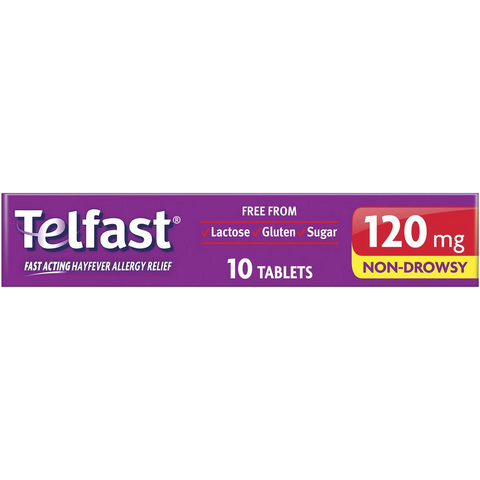 Telfast Hayfever Allergy Relief 120mg Antihistamine Tablets 10 Pack