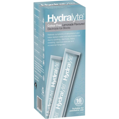 Hydralyte Electrolyte Ice Block Lemonade 16 Pack