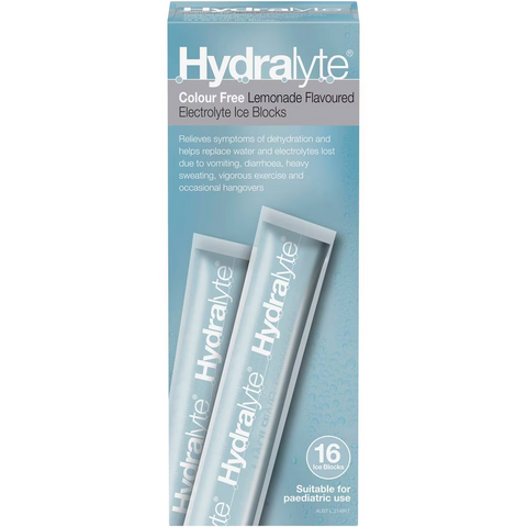 Hydralyte Electrolyte Ice Block Lemonade 16 Pack