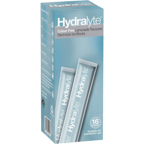 Hydralyte Electrolyte Ice Block Lemonade 16 Pack