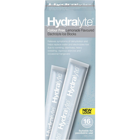 Hydralyte Electrolyte Ice Block Lemonade 16 Pack