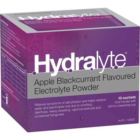 Hydralyte Electrolyte Powder Sachets Apple Blackcurrant 10 Pack