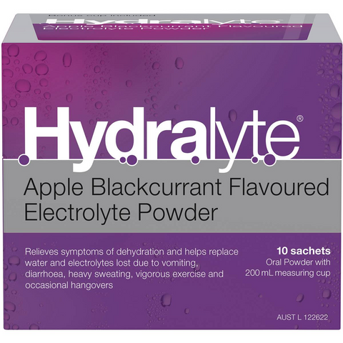 Hydralyte Electrolyte Powder Sachets Apple Blackcurrant 10 Pack