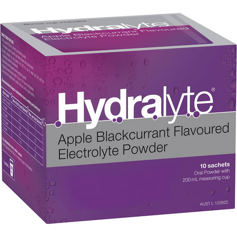 Hydralyte Electrolyte Powder Sachets Apple Blackcurrant 10 Pack