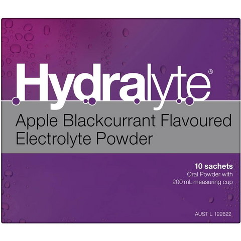 Hydralyte Electrolyte Powder Sachets Apple Blackcurrant 10 Pack