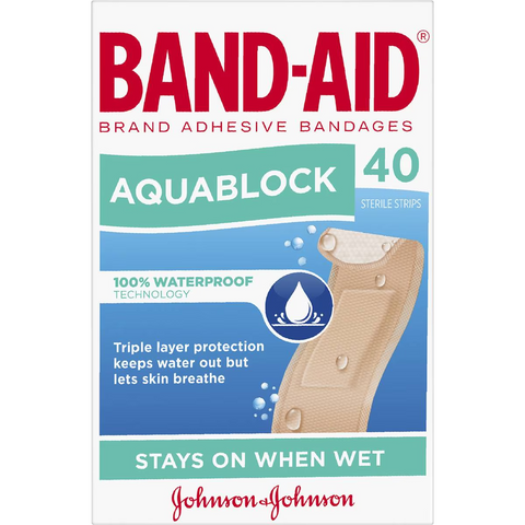 Band-aid Waterproof Aquablock Sterile Strips 40 Pack