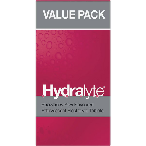 Hydralyte Effervescent Electrolyte Tablets Strawberry Kiwi 40 Pack