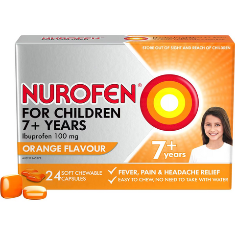 Nurofen For Children 7+ Yrs Chewable Ibuprofen Orange 24 Pack