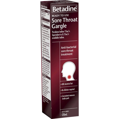 Betadine Sore Throat Gargle Ready To Use 120ml