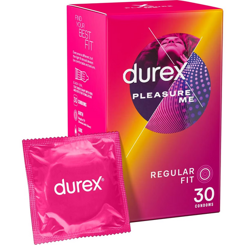 Durex Pleasure Me Ribbed & Dotted Regular Fit Condoms 30 Pack