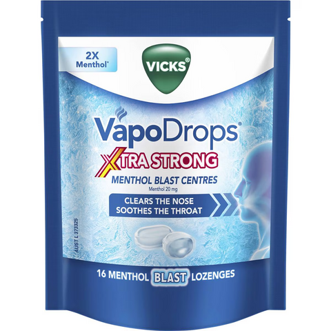 Vicks Vapodrops Xtra Strong Menthol Blast 16 Pack