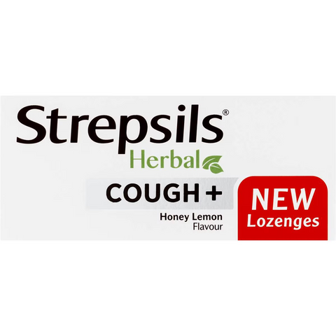 Strepsils Herbal Cough Blocked Nose Sore Throat Lozenges Honey Lemon 32