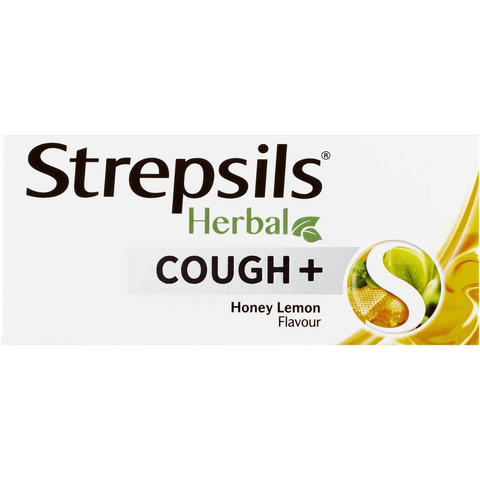 Strepsils Herbal Cough Blocked Nose Sore Throat Lozenges Honey Lemon 32