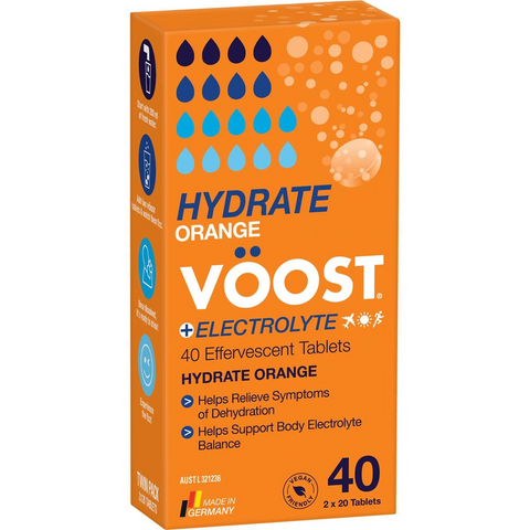 Voost Hydrate Orange + Electrolyte Effervescent Tablets 40 Pack