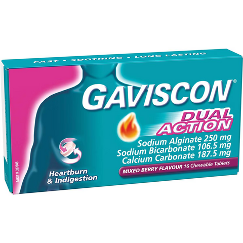 Gaviscon Dual Action Heartburn & Indigestion Relief Mixed Berry 16 Pack