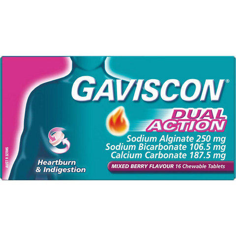 Gaviscon Dual Action Heartburn & Indigestion Relief Mixed Berry 16 Pack