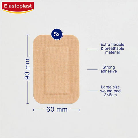 Elastoplast Band Aids Strips Flexible Fabric Xxl 5 Pack