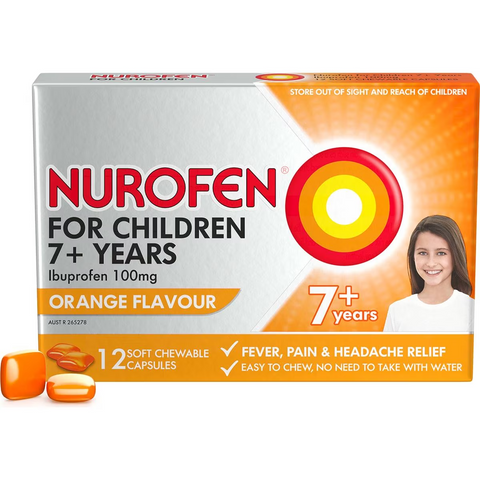 Nurofen For Children 7+ Yrs Chewable Ibuprofen Orange 12 Pack