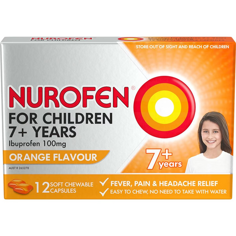 Nurofen For Children 7+ Yrs Chewable Ibuprofen Orange 12 Pack