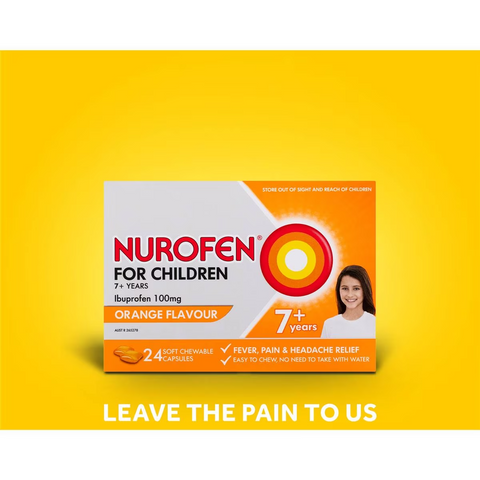 Nurofen For Children 7+ Yrs Chewable Ibuprofen Orange 12 Pack